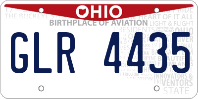 OH license plate GLR4435