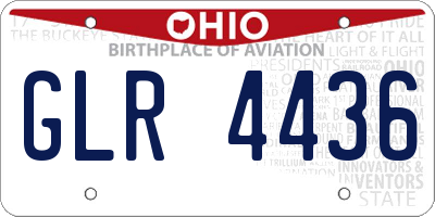 OH license plate GLR4436