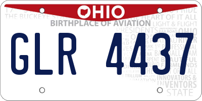 OH license plate GLR4437