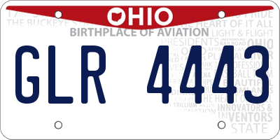 OH license plate GLR4443