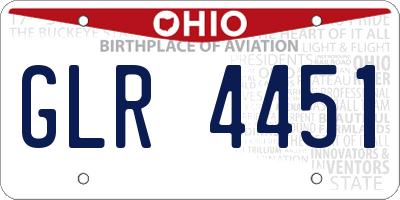 OH license plate GLR4451