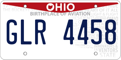 OH license plate GLR4458