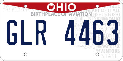 OH license plate GLR4463