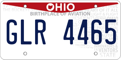 OH license plate GLR4465
