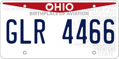 OH license plate GLR4466