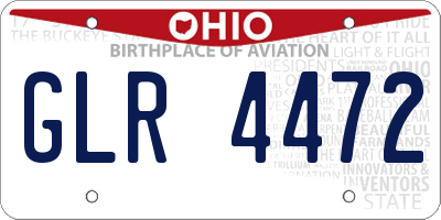 OH license plate GLR4472