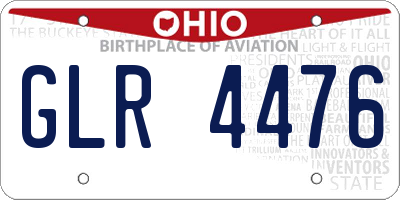 OH license plate GLR4476