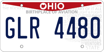 OH license plate GLR4480