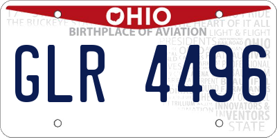 OH license plate GLR4496