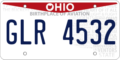 OH license plate GLR4532