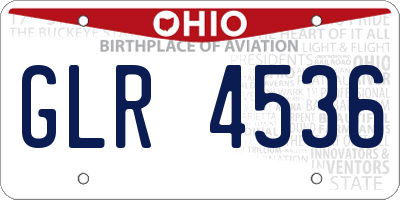 OH license plate GLR4536