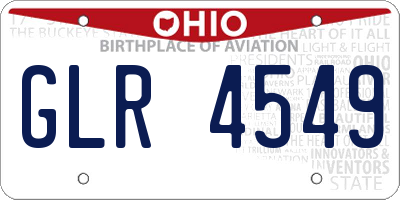 OH license plate GLR4549