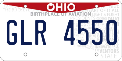 OH license plate GLR4550