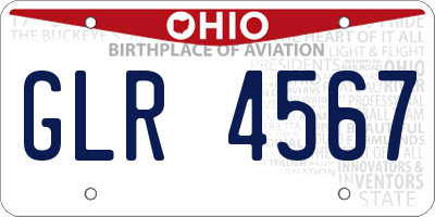 OH license plate GLR4567