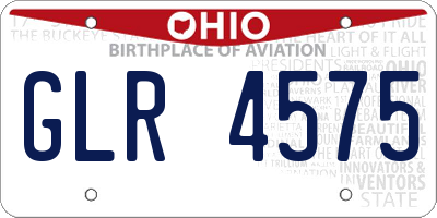 OH license plate GLR4575