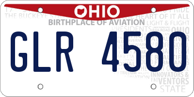 OH license plate GLR4580
