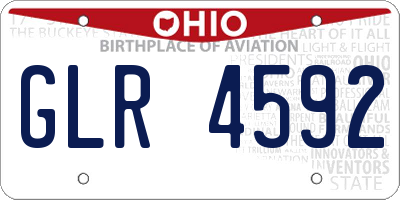 OH license plate GLR4592
