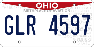 OH license plate GLR4597
