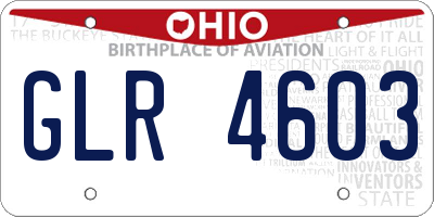 OH license plate GLR4603