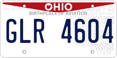 OH license plate GLR4604