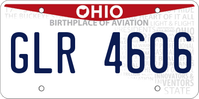 OH license plate GLR4606