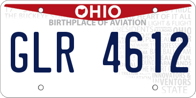 OH license plate GLR4612