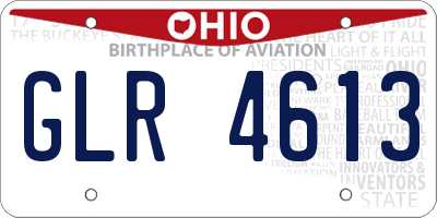 OH license plate GLR4613