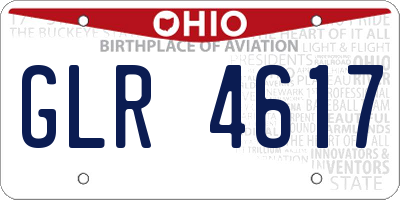 OH license plate GLR4617