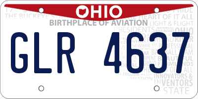 OH license plate GLR4637