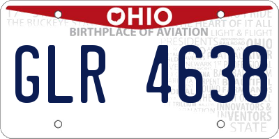 OH license plate GLR4638