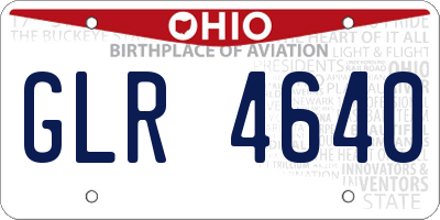 OH license plate GLR4640