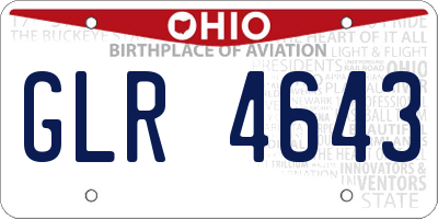 OH license plate GLR4643