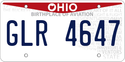OH license plate GLR4647