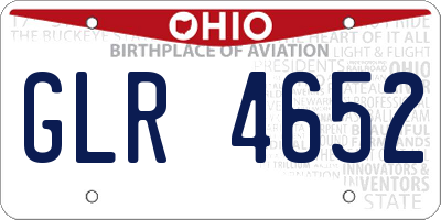 OH license plate GLR4652