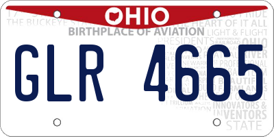 OH license plate GLR4665