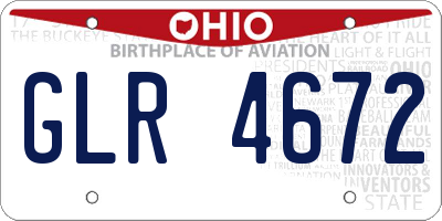 OH license plate GLR4672