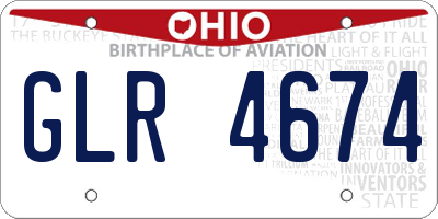OH license plate GLR4674