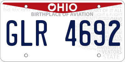 OH license plate GLR4692