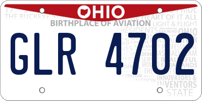 OH license plate GLR4702
