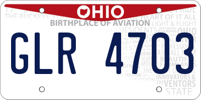OH license plate GLR4703