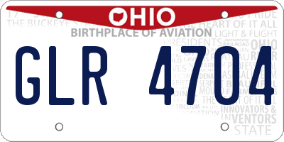 OH license plate GLR4704