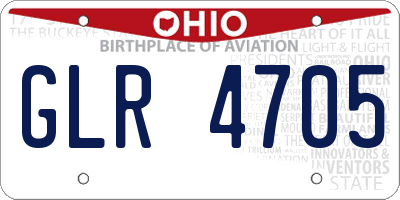 OH license plate GLR4705