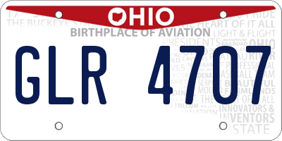 OH license plate GLR4707