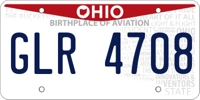 OH license plate GLR4708