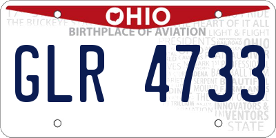 OH license plate GLR4733
