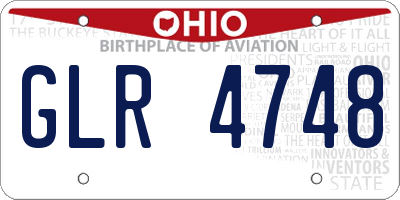 OH license plate GLR4748