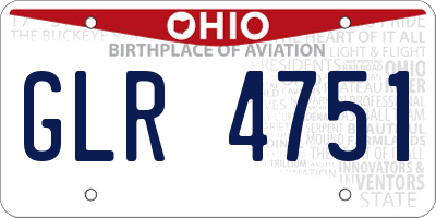 OH license plate GLR4751