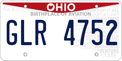 OH license plate GLR4752