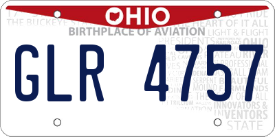 OH license plate GLR4757