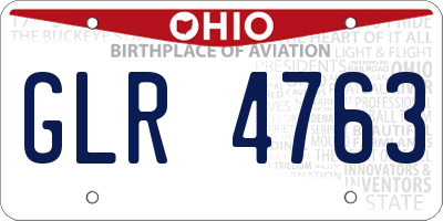 OH license plate GLR4763